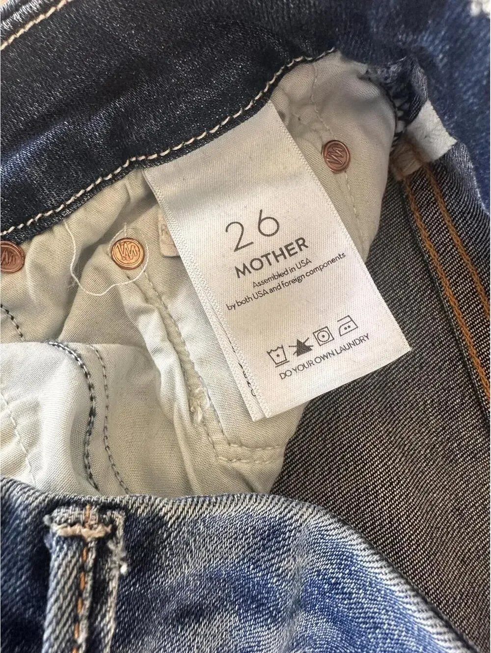 MOTHER The High Waisted Looker Ankle Fray in Not Rough Enough Women’s size 26 - Picture 8 of 15